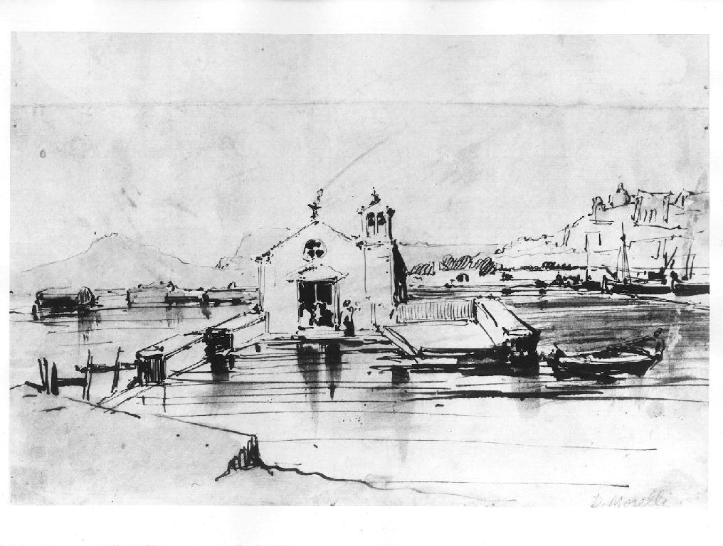 paesaggio marino (disegno, serie) di Morelli Domenico (seconda metà sec. XIX)