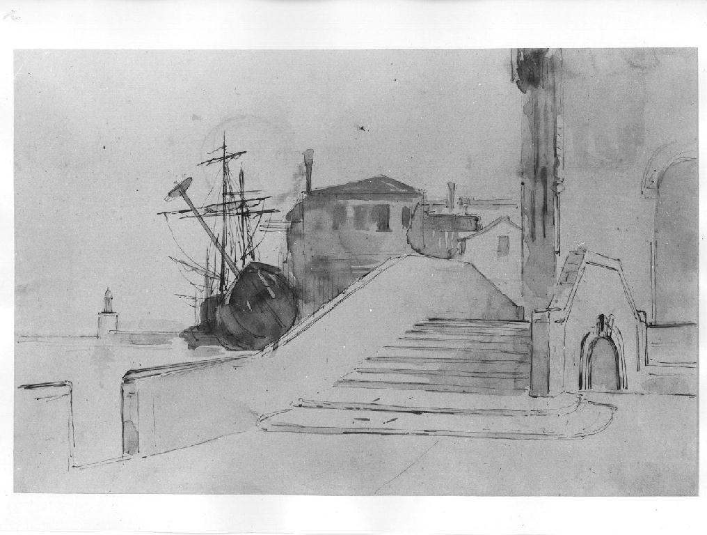 veduta di Venezia (disegno, serie) di Morelli Domenico (seconda metà sec. XIX)