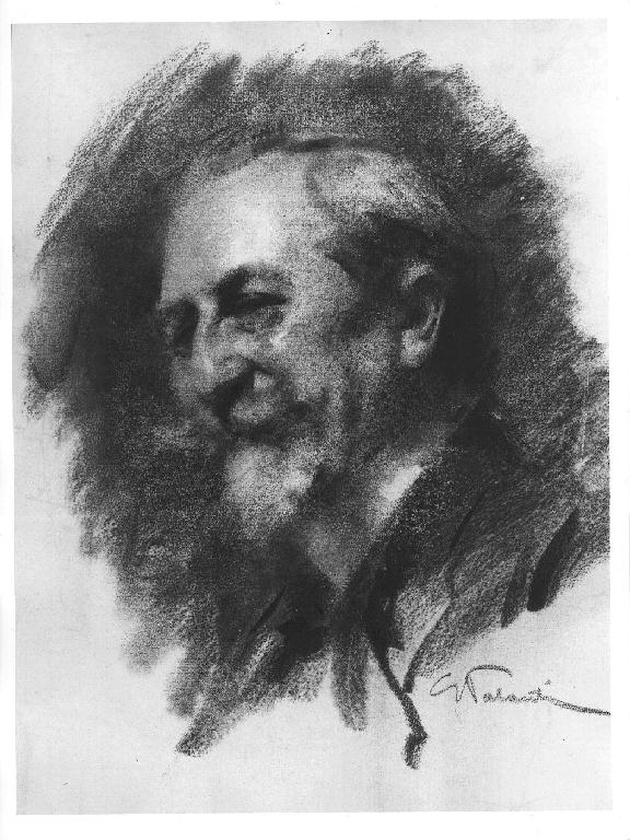 ritratto di Pietro Manganoni (disegno, serie) di Palanti Giuseppe (sec. XX)
