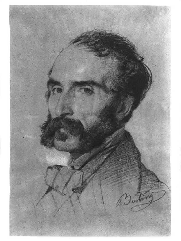 ritratto di Eugenio Giuseppe Conti (Crema 1842 - Milano 1909) (disegno, serie) di Bertini Giuseppe (sec. XIX)