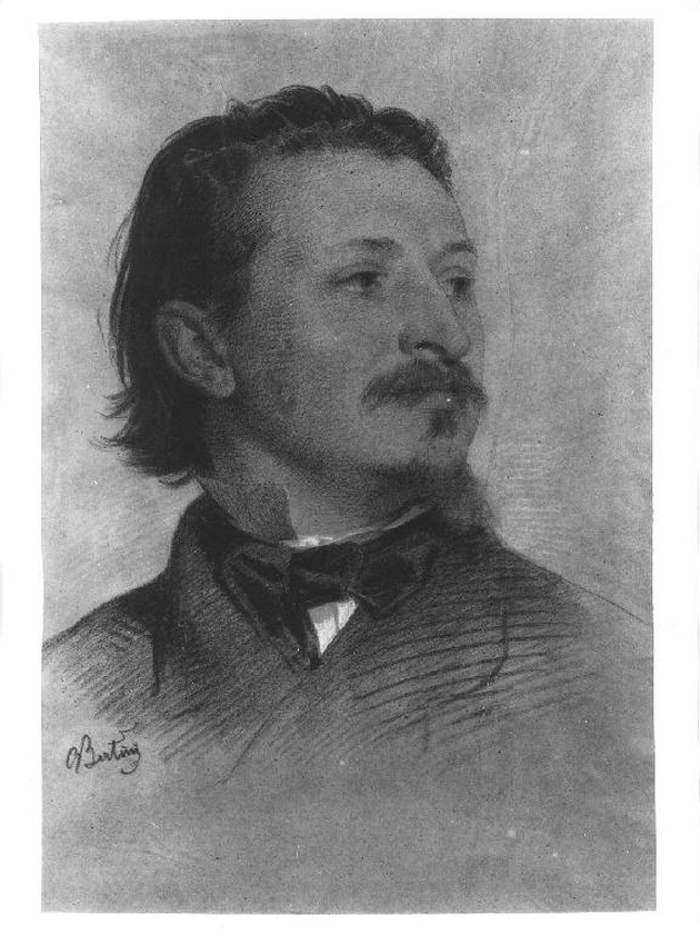 ritratto di Enrico Gamba (torino 1831 -1883) (disegno, serie) di Bertini Giuseppe (sec. XIX)