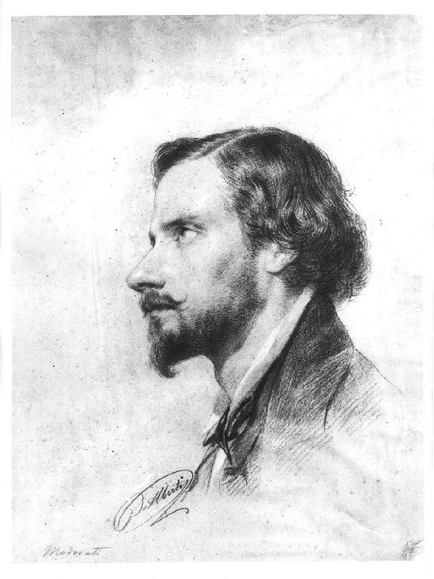 ritratto di Giuseppe Modorati (Milano 1827 - Carate Brianza 1905) (disegno, serie) di De Albertis Sebastiano (sec. XIX)