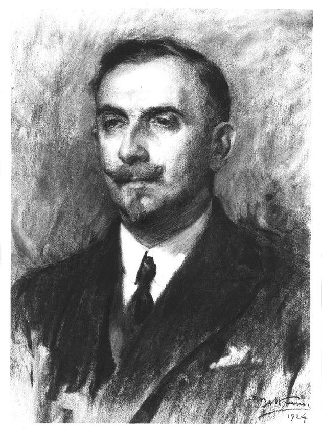 ritratto di Carlo Bazzi (torino 1875 - 1947) (disegno, serie) di Beltrame Achille (sec. XX)