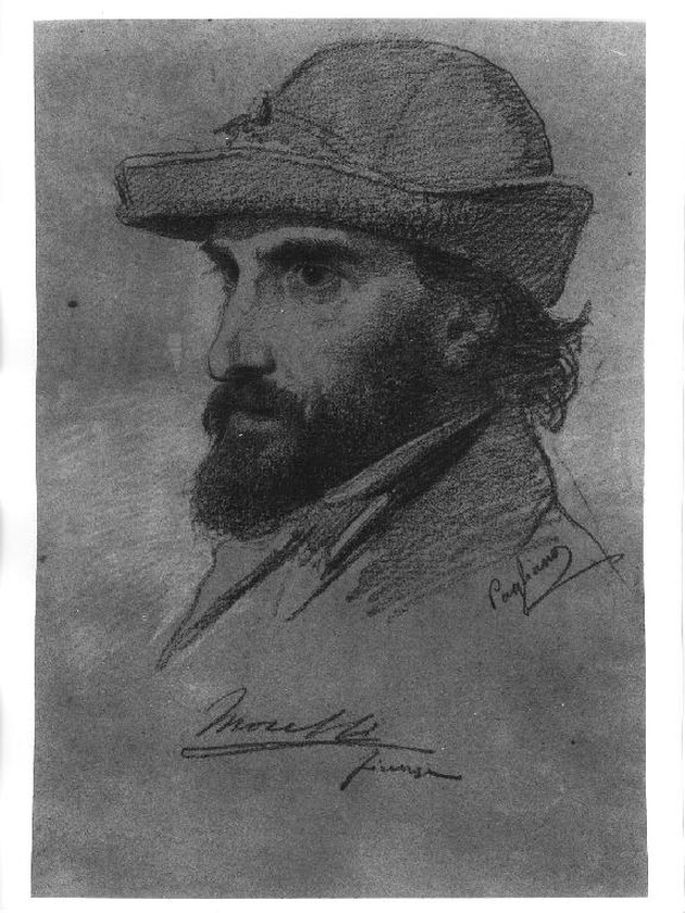 ritratto di Domenico Morelli (disegno, serie) di Pagliano Eleuterio (terzo quarto sec. XIX)