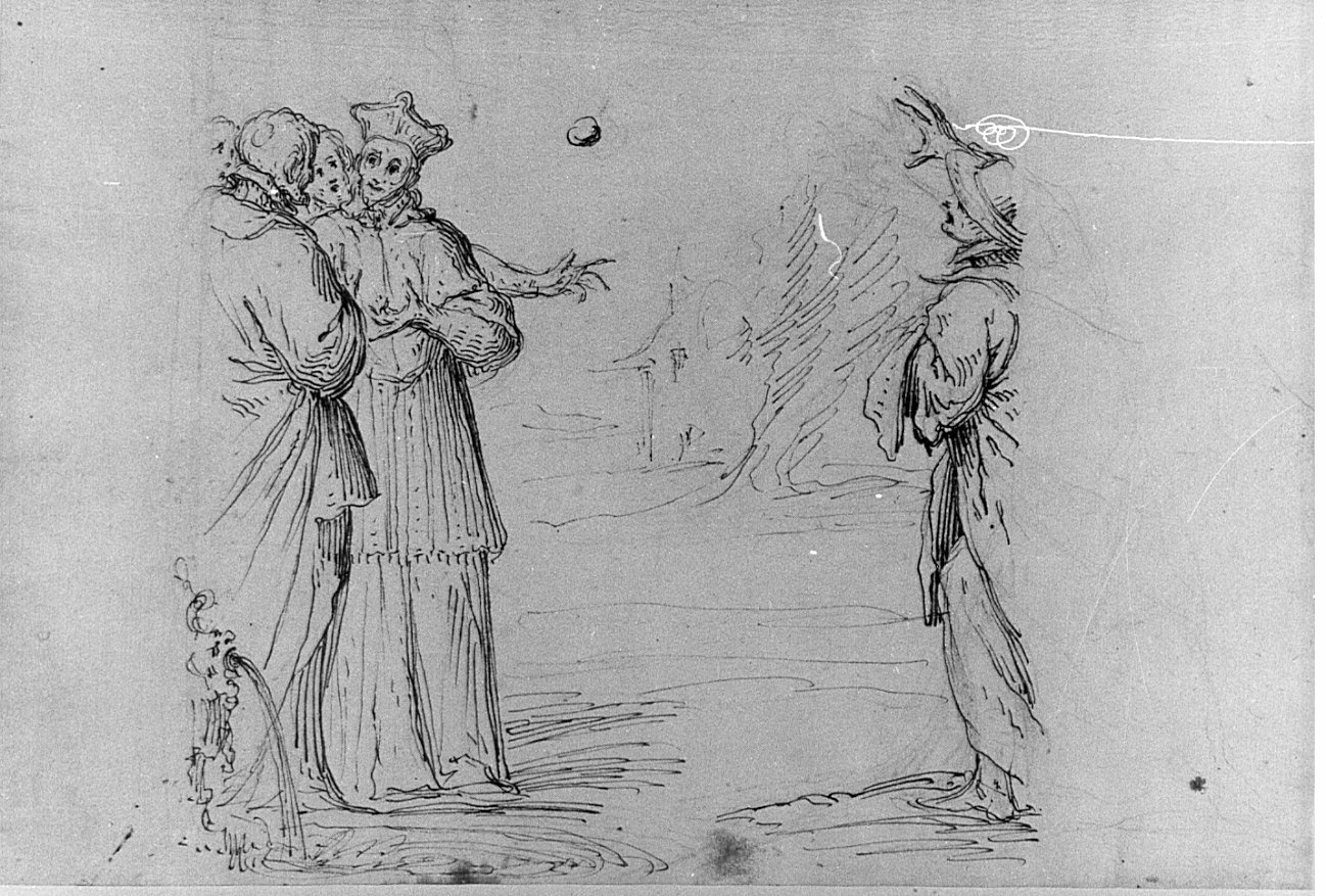 S. Alessandro Sauli, miracoli in vita: una pietra lanciata contro di lui viene deviata (disegno) - ambito italiano (sec. XVII)