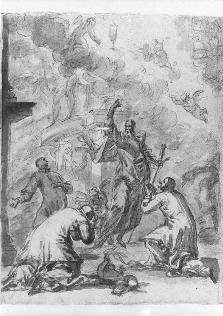 S. Alessandro Sauli. Apparato per la Beatificazione. San Paolo e Santi (disegno) - ambito italiano (sec. XVII)