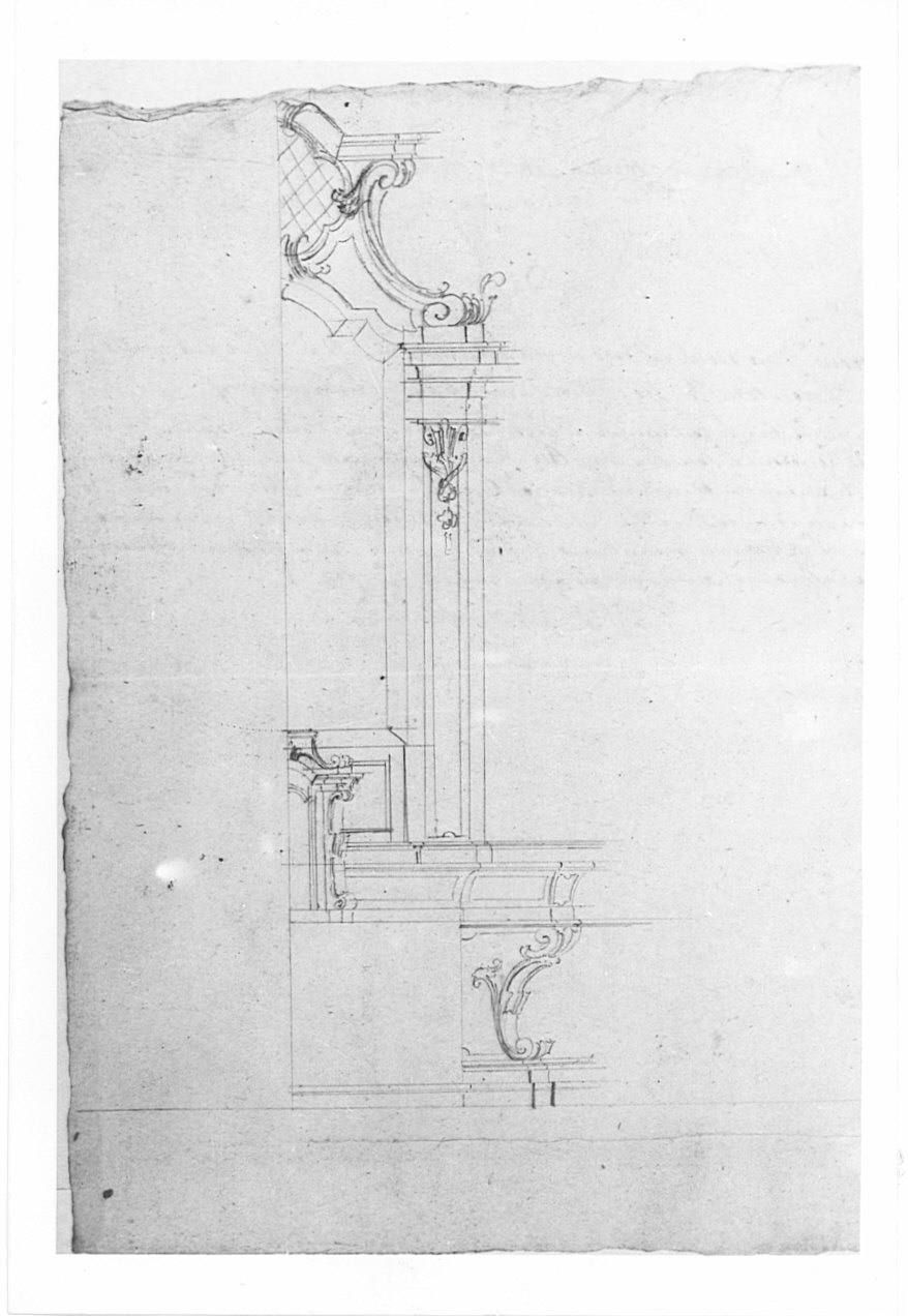 Progetto per l'altare di San Giuseppe per la chiesa parrocchiale di San Giovanni Battista a Cernusco (MI), architettura: progetto per altare (disegno, opera isolata) - ambito lombardo (sec. XVIII)