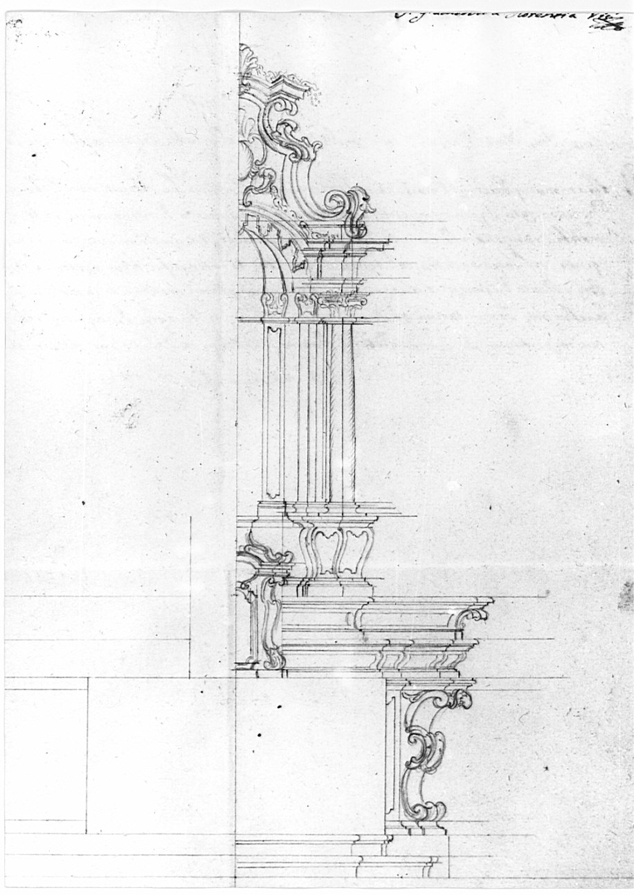 Progetto per l'altare maggiore della chiesa parrocchiale di Sant'Alessandro di Monzonate, architettura: progetto per altare maggiore (disegno, opera isolata) - ambito lombardo (sec. XVIII)