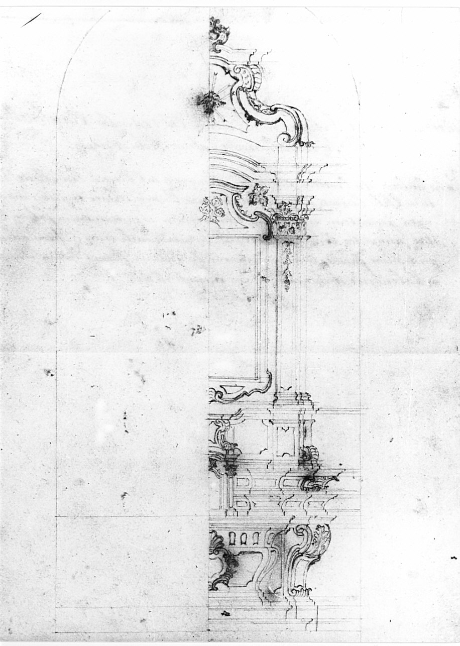 Progetto per l'altare maggiore della chiesa oratorio di Sant'Anna di Motta Visconti, architettura: progetto per altare maggiore (disegno, opera isolata) - ambito lombardo (sec. XVIII)