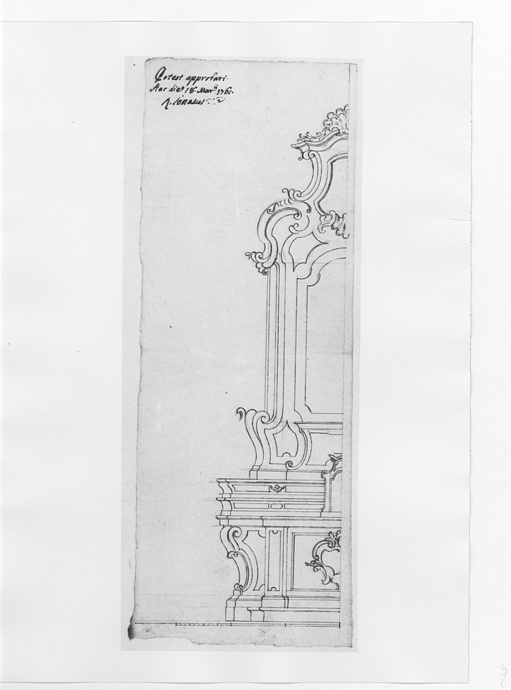 Progetto per l'altare maggiore dell'oratorio di Nostra Signora detto (dell'Ortaccio) di Viggiù, architettura: progetto per altare maggiore (disegno, opera isolata) - ambito lombardo (sec. XVIII)