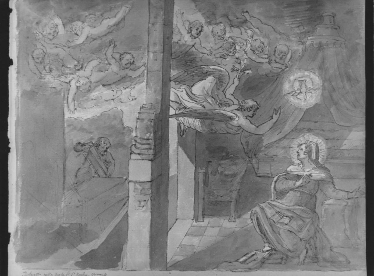Annunciazione (disegno, opera isolata) di Cosway Hadfield Maria (sec. XVIII)