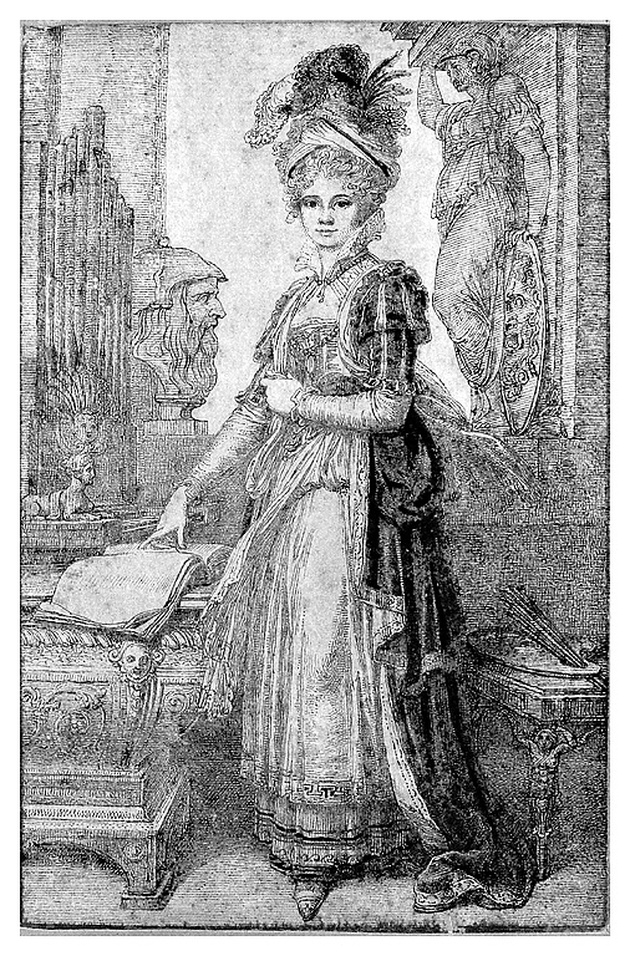 Maria Cosway col busto di Leonardo, ritratto di donna (disegno, opera isolata) di Cosway Richard (sec. XVIII)