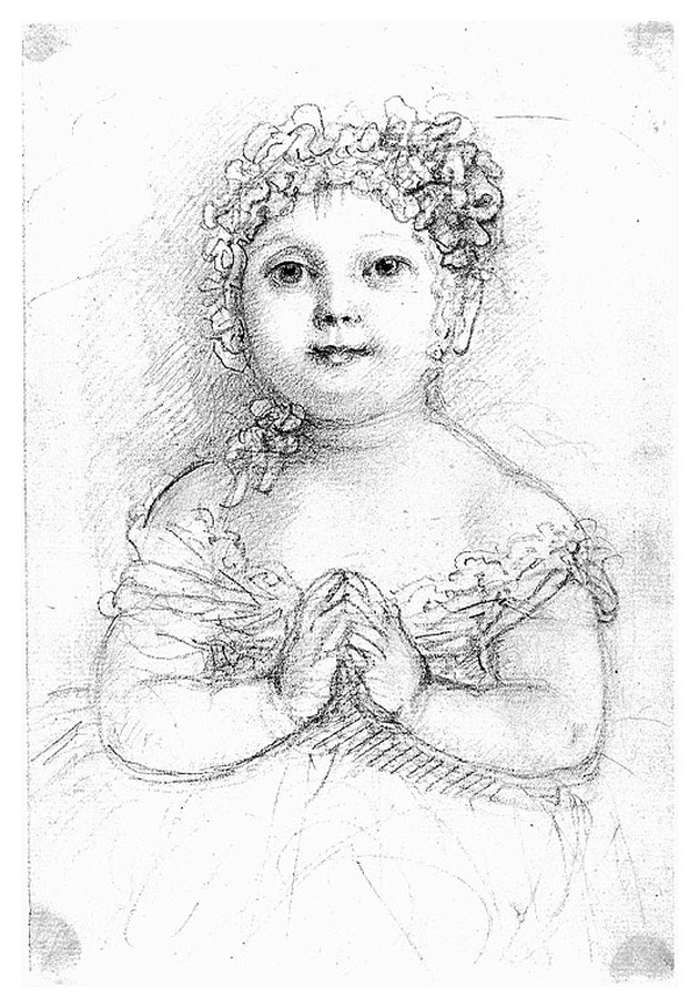 Louisa Paolina Angelica Cosway a mani giunte, bambina che prega (disegno, opera isolata) di Cosway Richard (sec. XVIII)