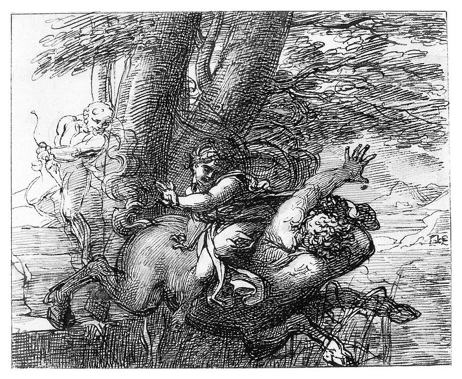 Ercole, Nesso e il ratto di Deianira, Ercole e Deianira (disegno, opera isolata) di Cosway Richard (ultimo quarto sec. XVIII)