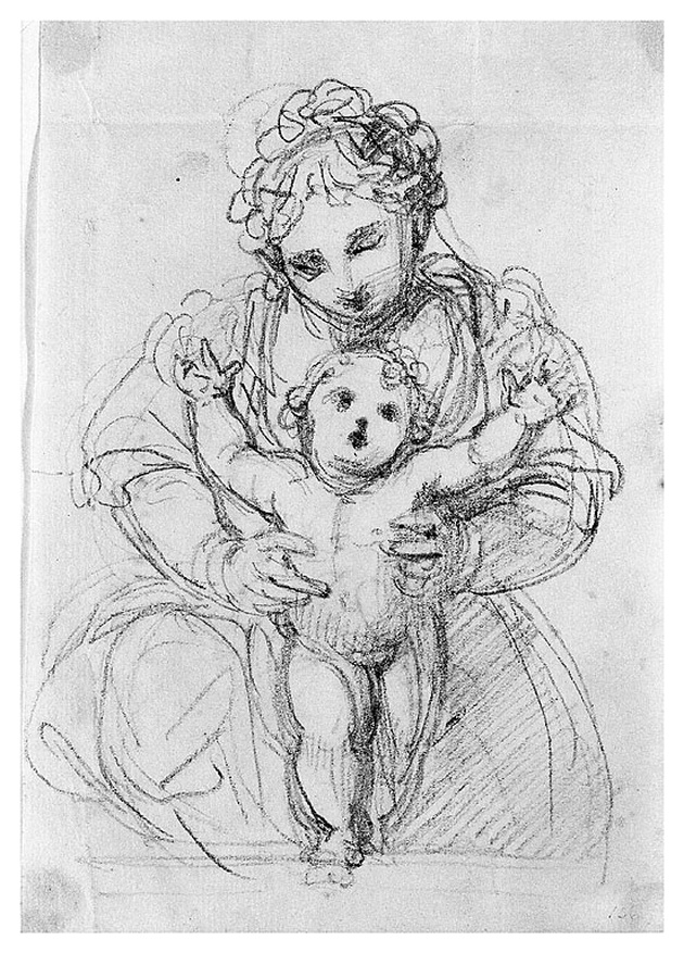giovane madre con infante (disegno, opera isolata) di Cosway Richard (sec. XVIII)