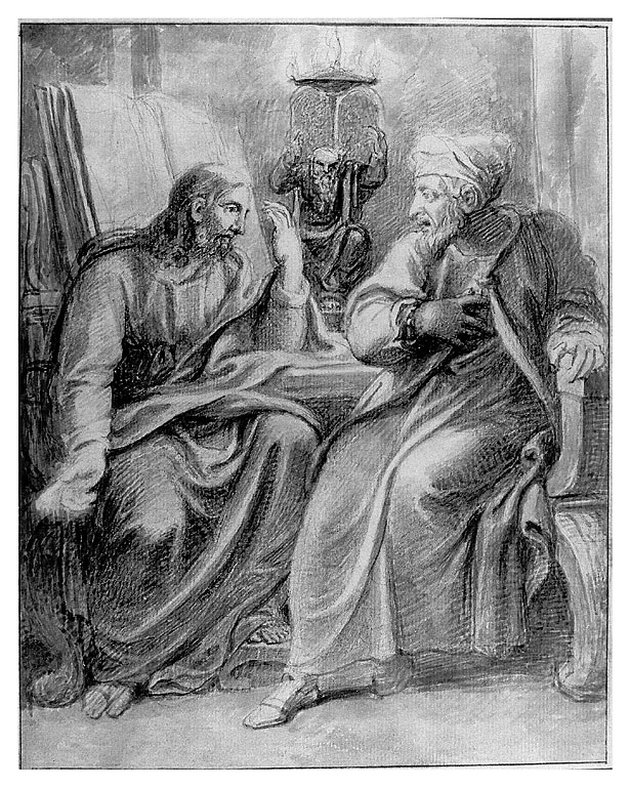 colloquio di Cristo con Nicodemo (disegno, opera isolata) di Cosway Richard (sec. XIX)
