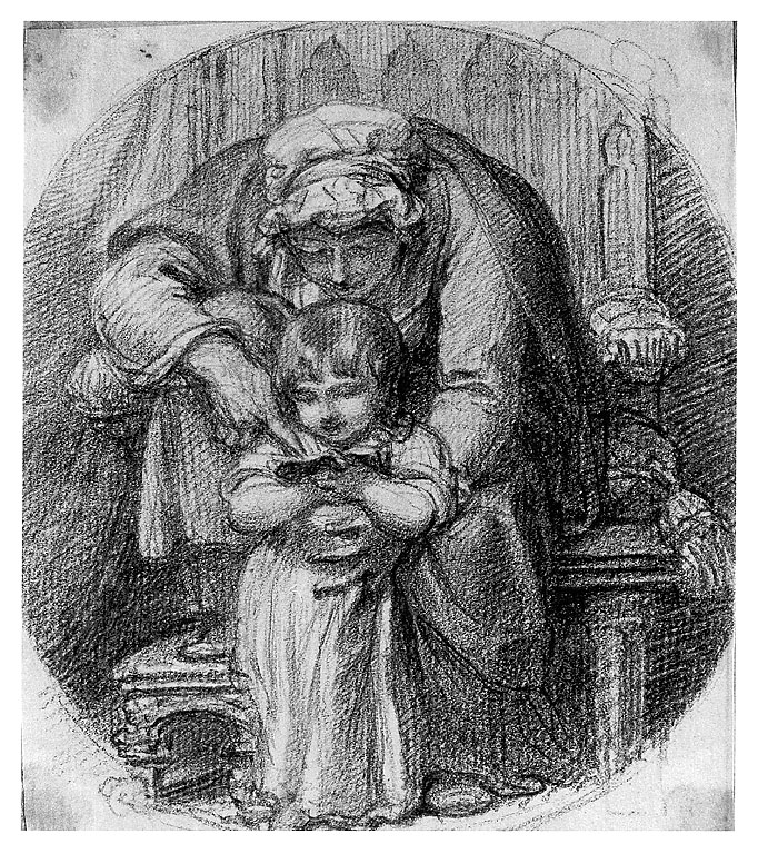 Primi insegnamenti, scena familiare (disegno, opera isolata) di Cosway Richard (sec. XVIII)