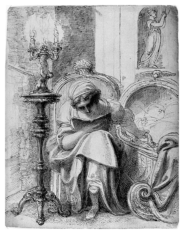 interno (casa Cosway ?) (disegno, opera isolata) di Cosway Richard (sec. XVIII)