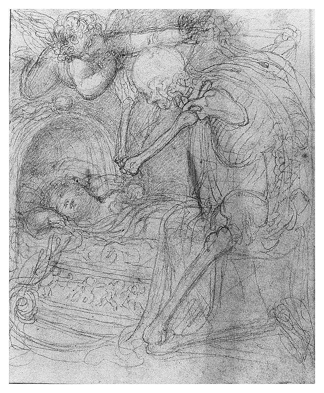 La fanciulla e la morte, Morte con bambina (disegno, opera isolata) di Cosway Richard (sec. XVIII)