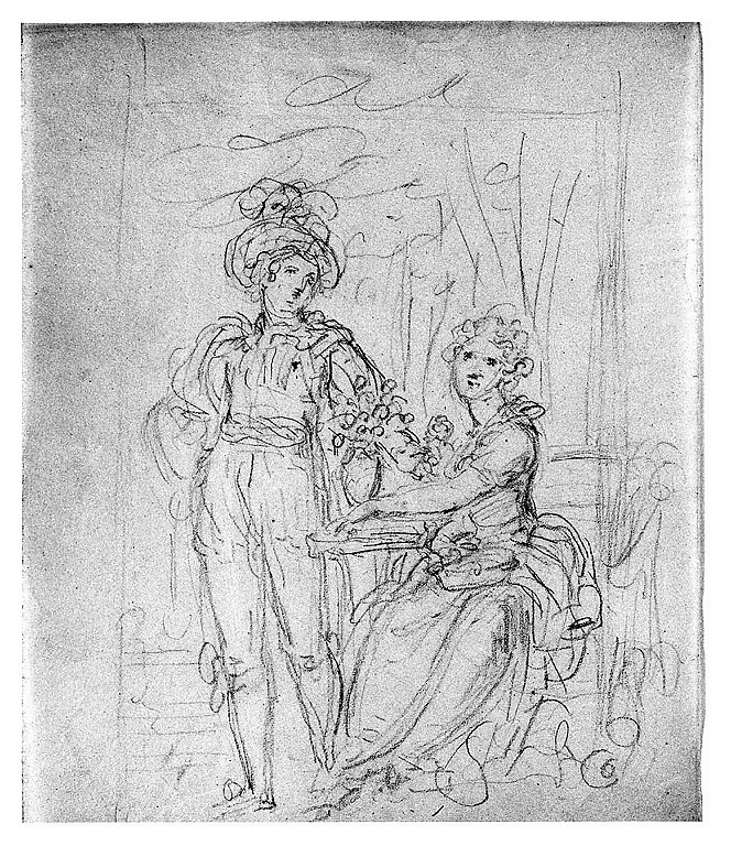 giovani amanti (disegno, opera isolata) di Cosway Richard (sec. XVIII)