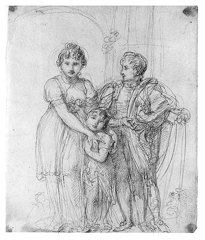 scena familiare (disegno, opera isolata) di Cosway Richard (sec. XVIII)