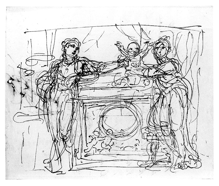 scena familiare (disegno, opera isolata) di Cosway Richard (sec. XVIII)