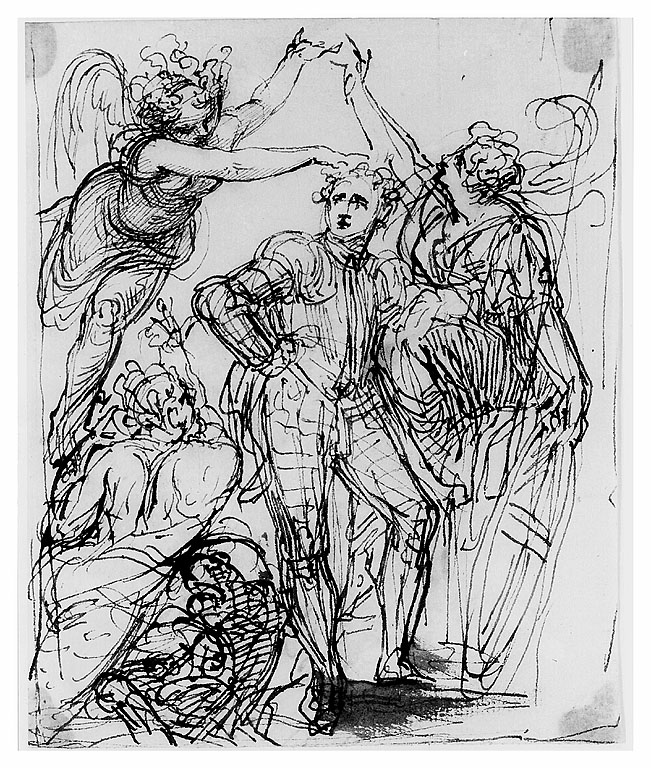 L'apoteosi del capitano Lord Robert Manners, figura maschile (disegno, opera isolata) di Cosway Richard (sec. XVIII)