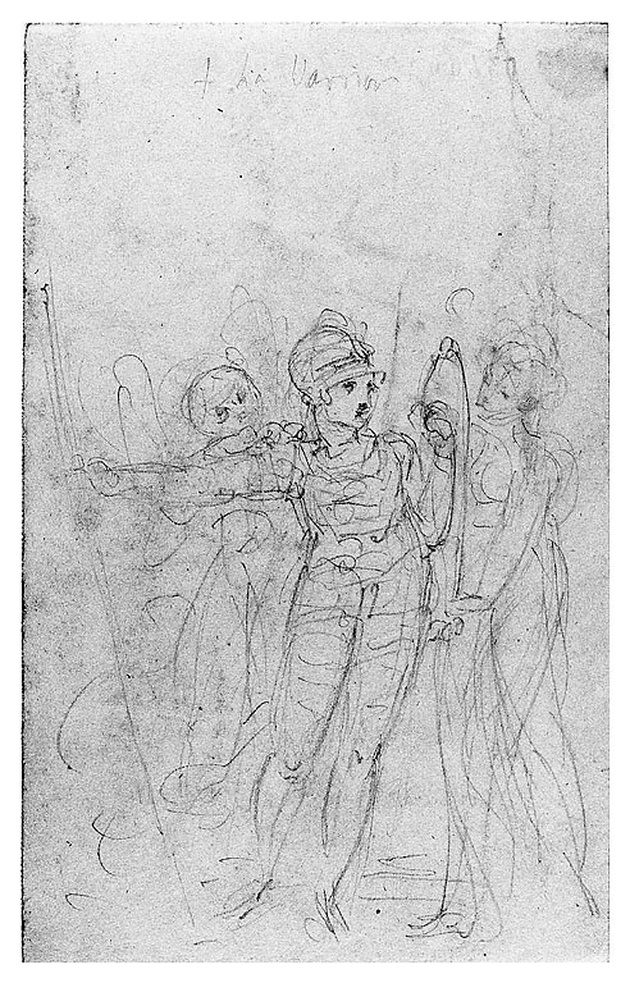 figura maschile con figure femminili (disegno, opera isolata) di Cosway Richard (sec. XVIII)