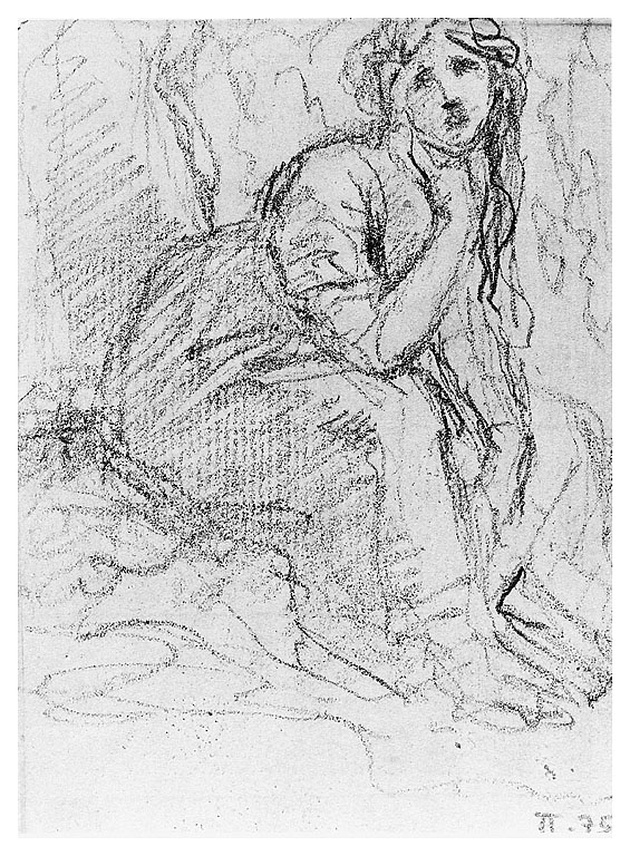 figura femminile seduta (disegno, opera isolata) di Cosway Richard (inizio sec. XIX)