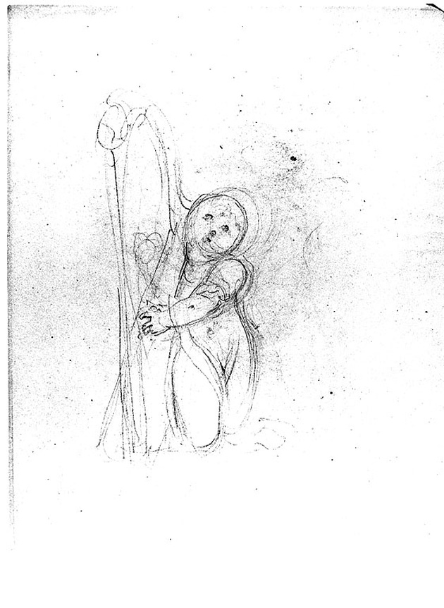 Louisa Paolina con l'arpa, bambina con l'arpa (disegno, opera isolata) di Cosway Richard (fine sec. XVIII)