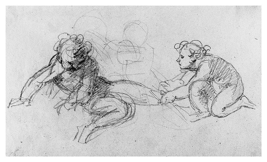 due bambini (disegno, opera isolata) di Cosway Richard (sec. XVIII)