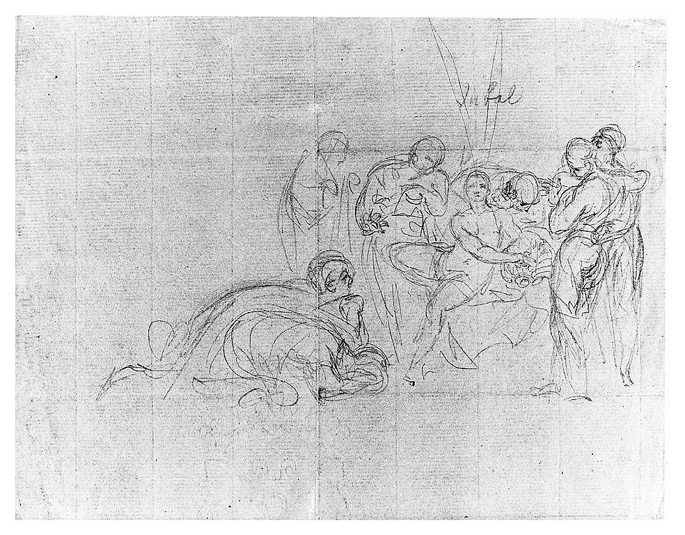 Jubal, figure maschili con figure femminili (disegno, opera isolata) di Cosway Richard (fine sec. XVIII)