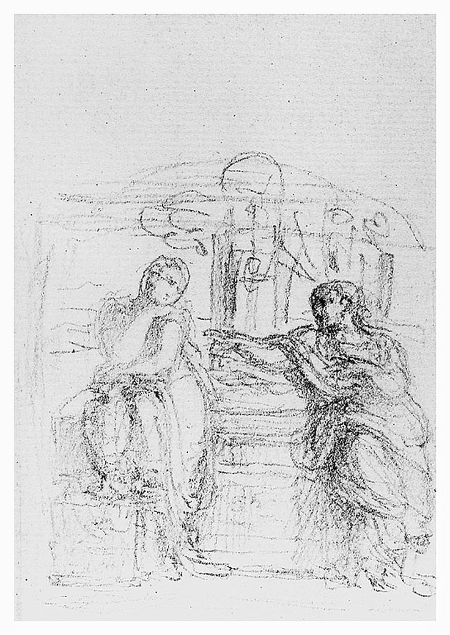 Cristo e la samaritana al pozzo (disegno, opera isolata) di Cosway Richard (sec. XIX)