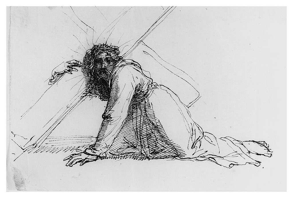 Cristo cade sotto la croce (disegno, opera isolata) di Cosway Richard (fine sec. XVIII)