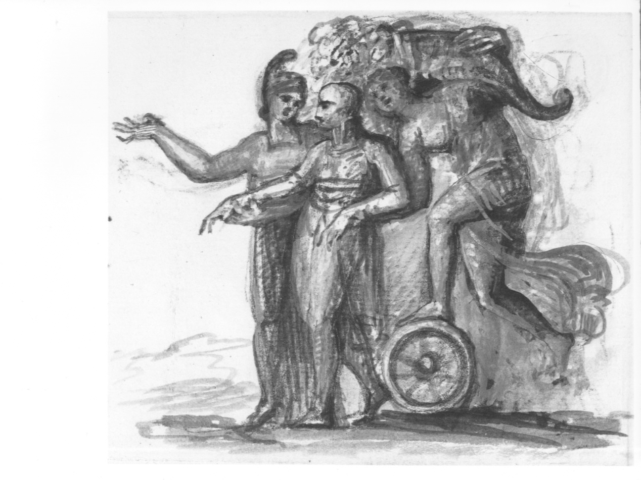 figure femminili con figura maschile (disegno, opera isolata) di Cosway Hadfield Maria (sec. XIX)