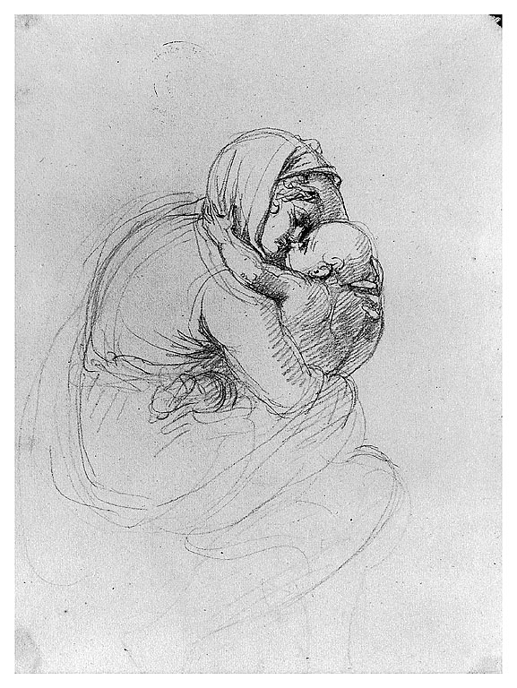 Madonna con Bambino (disegno, opera isolata) di Cosway Richard (fine sec. XVIII)