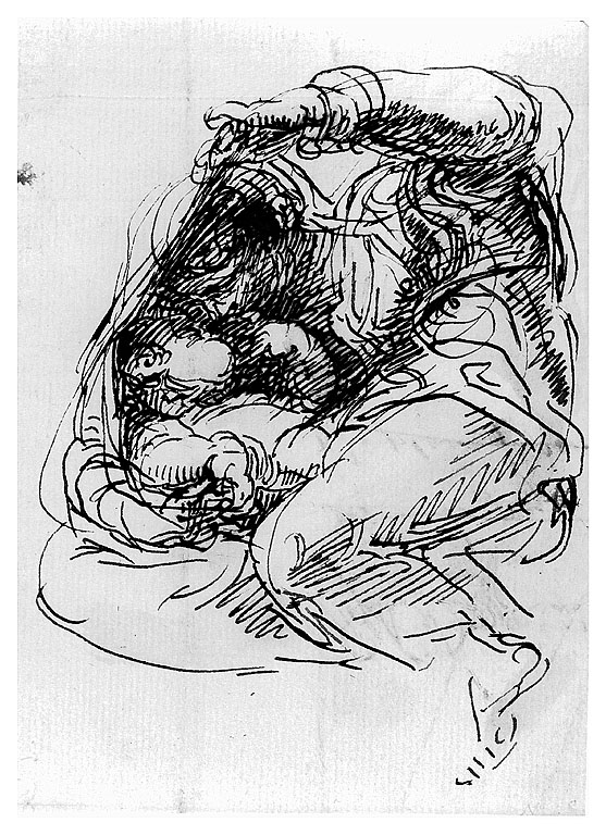 Madonna con Bambino (disegno, opera isolata) di Cosway Richard (fine sec. XVIII)