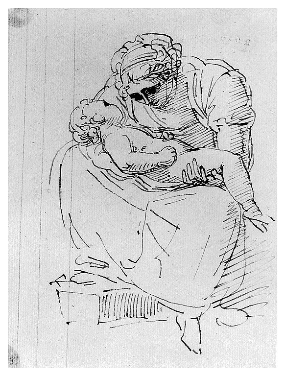 giovane madre con infante (disegno, opera isolata) di Cosway Richard (fine sec. XVIII)