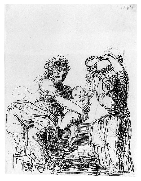 scena familiare (disegno, opera isolata) di Cosway Richard (fine sec. XVIII)