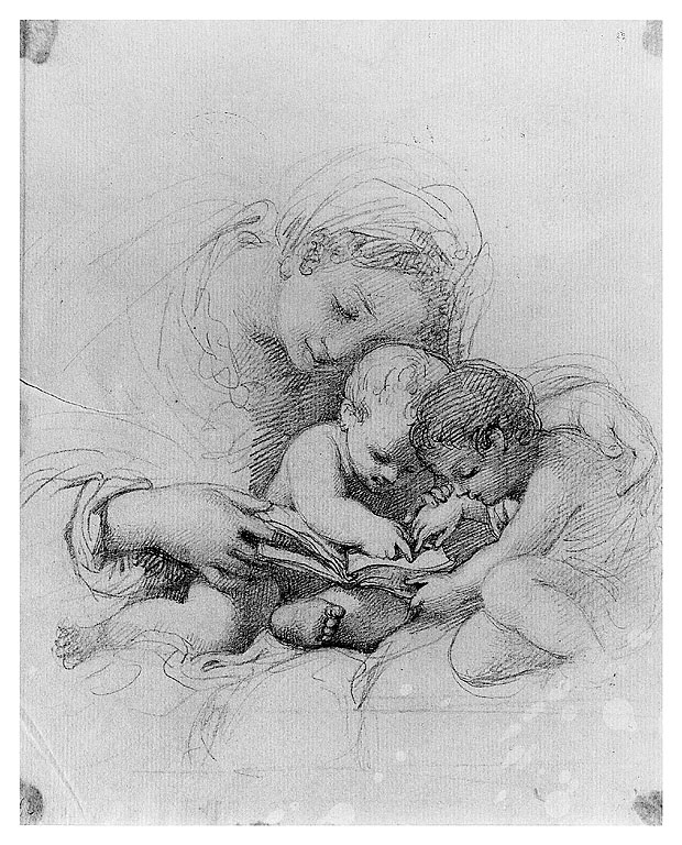 madre che gioca con i piccoli (disegno, opera isolata) di Cosway Richard (inizio sec. XIX)