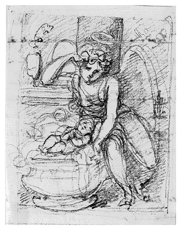 angelo custode (disegno, opera isolata) di Cosway Richard (fine/inizio secc. XVIII/ XIX)