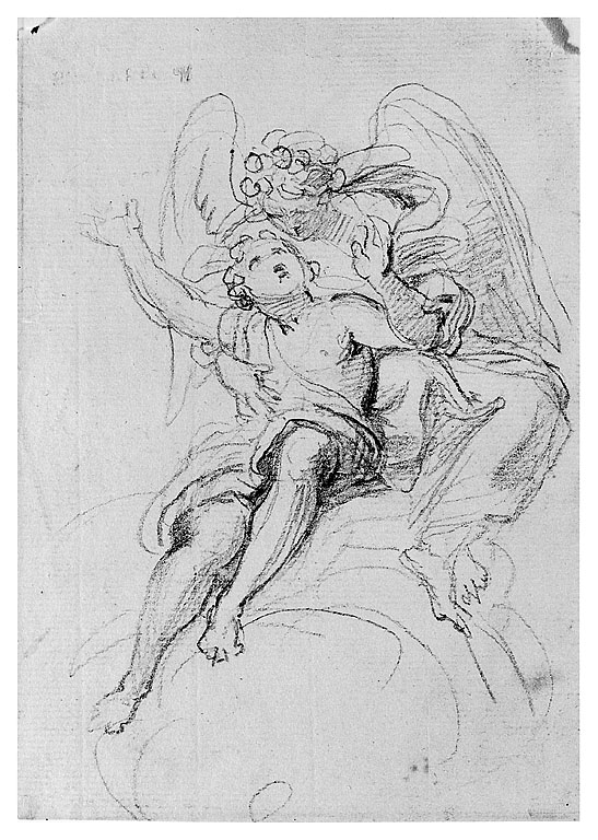 figura maschile con angelo (disegno, opera isolata) di Cosway Richard (fine/inizio secc. XVIII/ XIX)