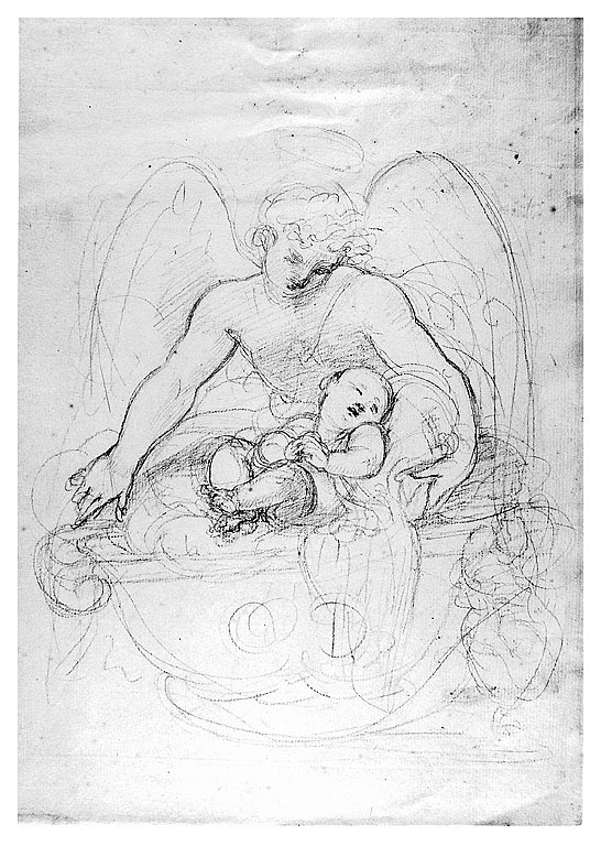 angelo custode (disegno, opera isolata) di Cosway Richard (fine/inizio secc. XVIII/ XIX)