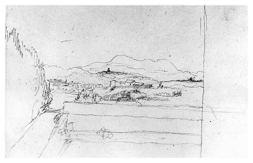 paesaggio (disegno, opera isolata) di Cosway Hadfield Maria (inizio sec. XIX)