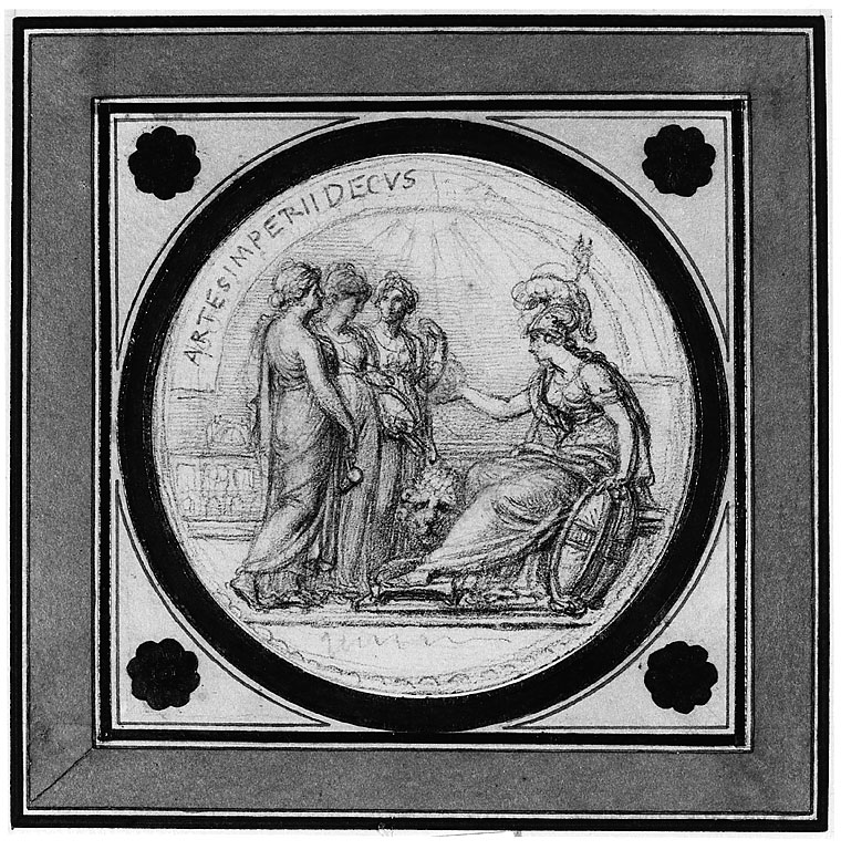 Britannia con figure femminili, figure femminili (disegno, opera isolata) di Cosway Richard (fine sec. XVIII)