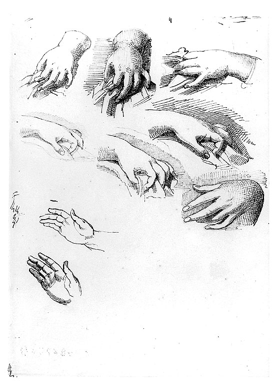 studio di mani (disegno, opera isolata) di Cosway Richard (fine sec. XVIII)