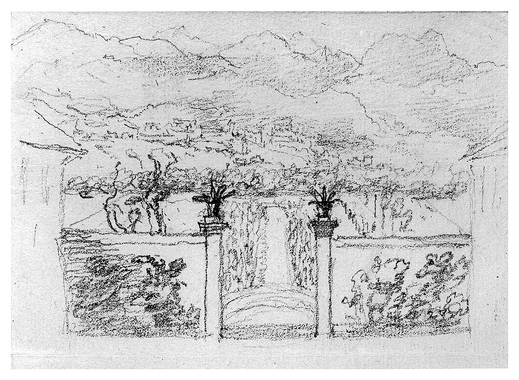 paesaggio (disegno, opera isolata) di Cosway Richard (fine sec. XVIII)