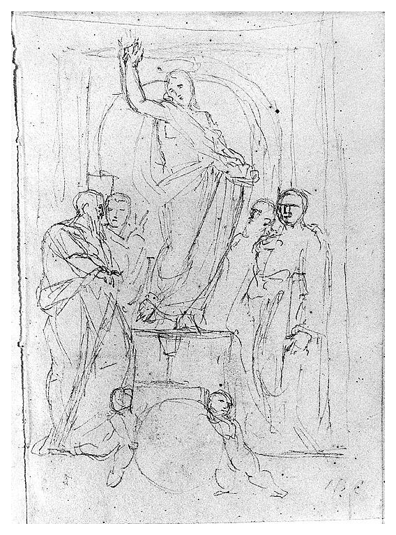 Cristo in gloria (disegno, opera isolata) di Cosway Hadfield Maria (inizio sec. XIX)