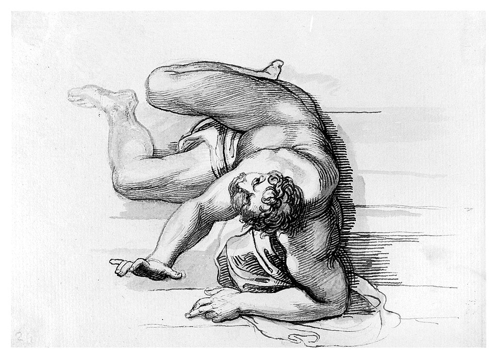 La caduta dell'uomo, figura maschile (disegno, opera isolata) di Cosway Hadfield Maria (inizio sec. XIX)