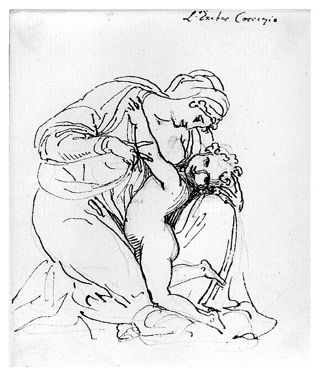 Madonna con Bambino (disegno, opera isolata) di Cosway Hadfield Maria (inizio sec. XIX)